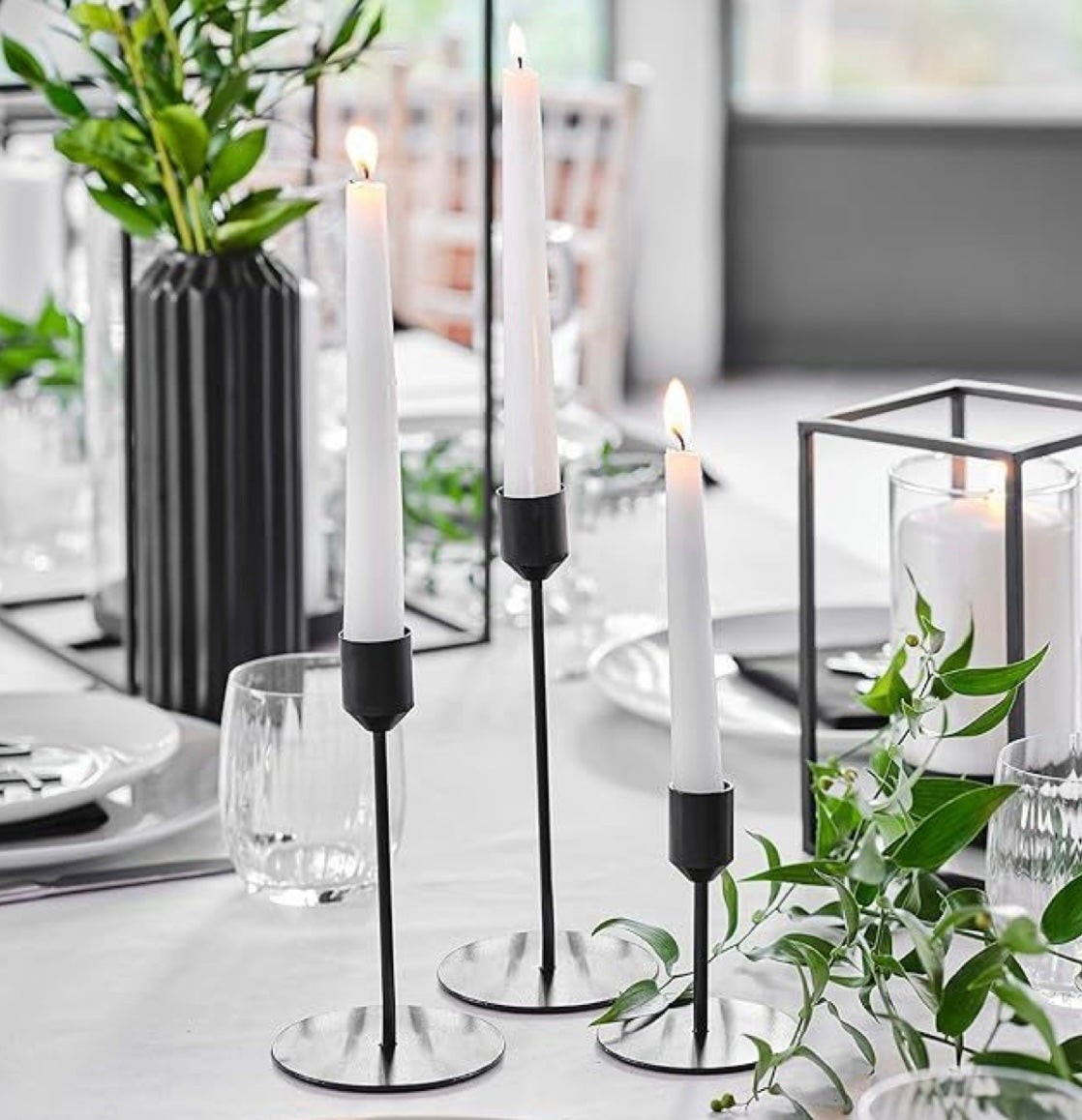 SASHA BLACK CANDLE STICK 33CM