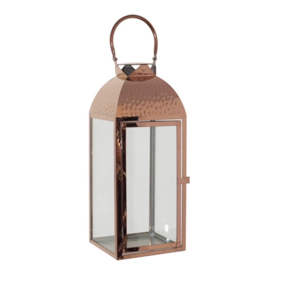 Copper glow lantern 46x18cm